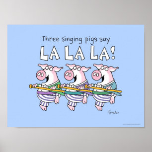 POSTER de TRÊS SUÍNOS CANTADORES por Sandra Boynto