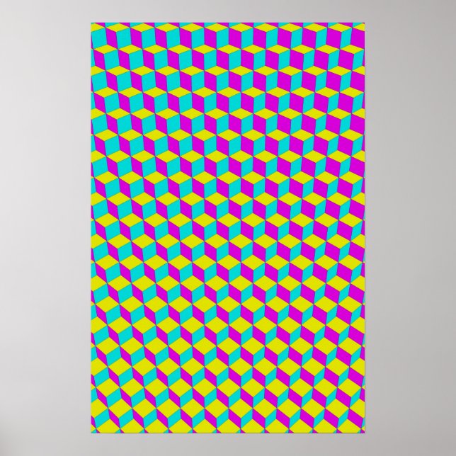 Poster de triquete: Abstrato CMYK (Frente)