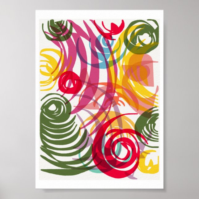 Poster de Tropics Coloridos abstrato (Frente)