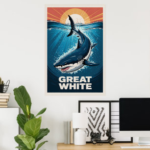 Poster de Tubarão Branco do excelente