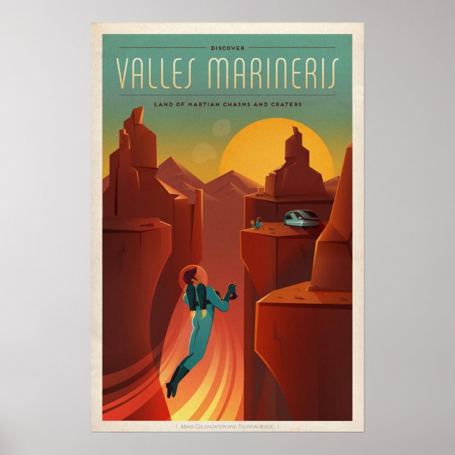 Poster de turismo de Mars para Valles Marineris (Frente)