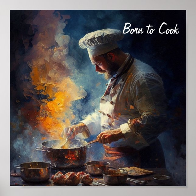 Poster de um cozinhar de chef - no estilo de um ól (Frente)