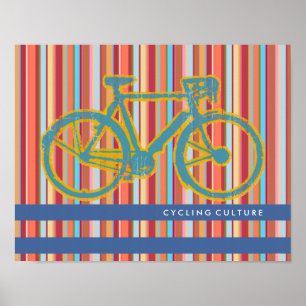 poster de uma bicicleta listrada