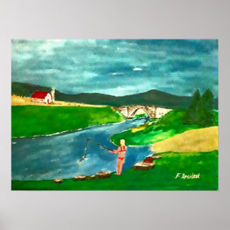 Poster de uma garota foi pescar