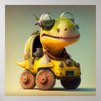 Poster de uma imagem de trator de dino
