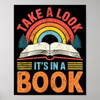 Poster Dê uma olhada, está em um livro Retro Leitura Aman