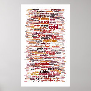 Poster de uma só palavra do diagnóstico médico