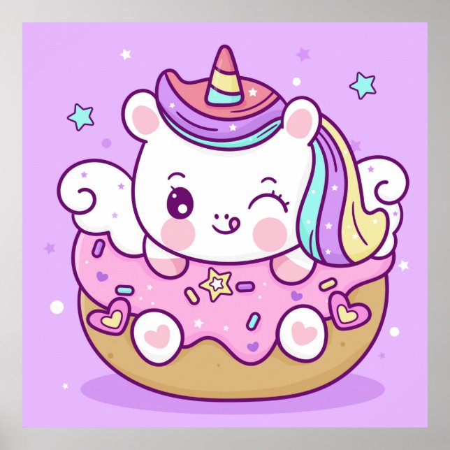 Poster de Unicorn Adorável (Frente)