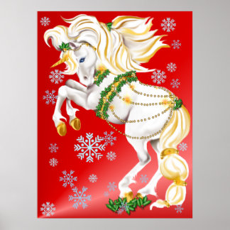 Poster de Unicórnio de Natal