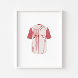 Poster de uniforme de beisebol da Watercolor vinta