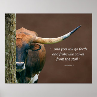 Poster de Vaca do Texas Longhorn - Palavra persona