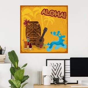 Poster de Vacinação Havaiana Aloha