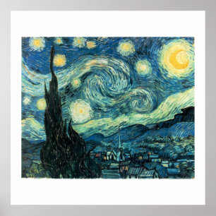 Poster de Van Gogh da noite estrelado (de alta