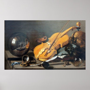 Poster De Vanitas vida ainda com Auto-Retrato Pieter