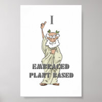 Poster de Vegan branco "Eu abraço uma planta"
