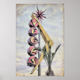 Poster de Vegas do vintage