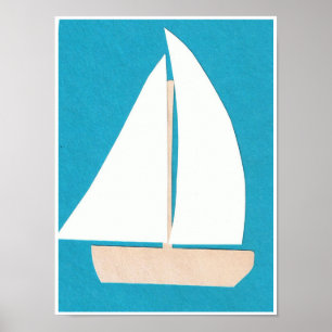 Poster de veleiro branco