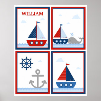 Poster de veleiros para a sala dos meninos