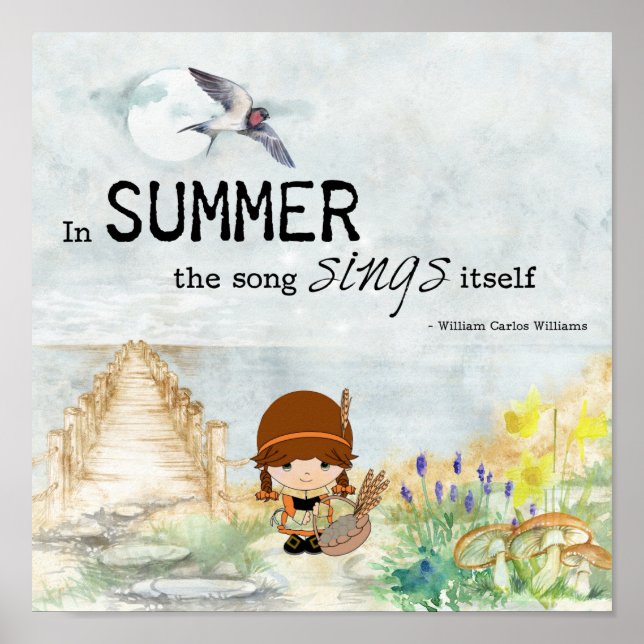 Poster de Verão para Garota Bonita (Frente)