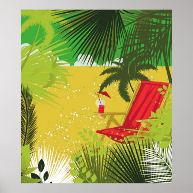 Poster de Verão Tropical (Frente)