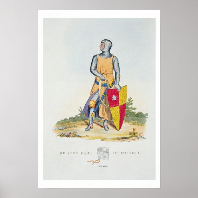 Pôster De Vere, Conde de Oxford, 1280, de 'Antigo Armou' (Frente)