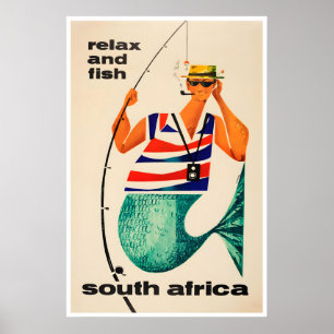 Pôster de Viagem Arte Africana África do Sul Pesca