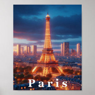 Poster de Viagem de arte em Torre Eiffel de Paris