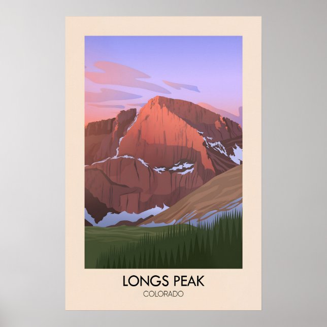 Pôster de Viagem Longs Peak Colorado EUA (Frente)