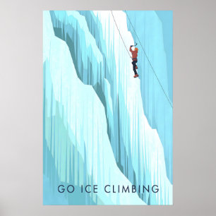Pôster de Viagem para Escalada de Gelo
