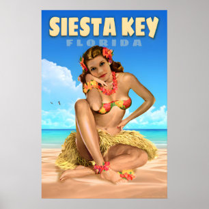 Pôster de Viagem Siesta Key Florida Águia Marinha
