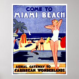 Poster de viagens 1925 de Miami