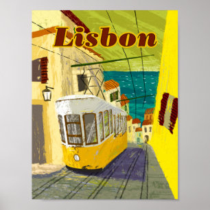 Poster de viagens 8,5" de Lisboa x 11"