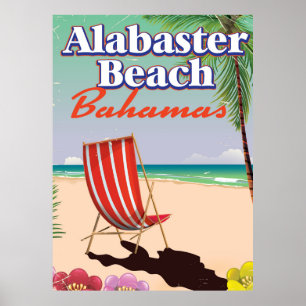 poster de viagens Alabaster Beach Bahamas