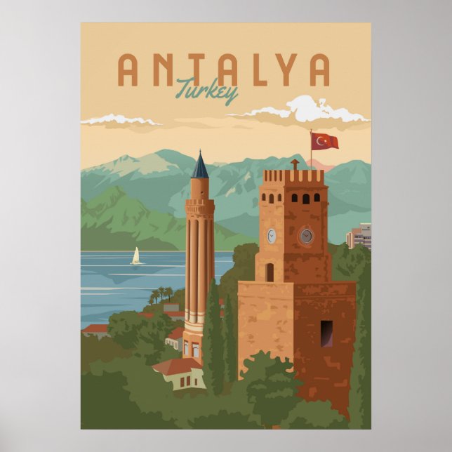 Poster de viagens Antalya Turkey (Frente)