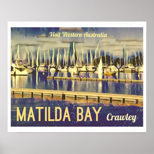 Poster de viagens ao estilo Vintage Matilda Bay (Frente)