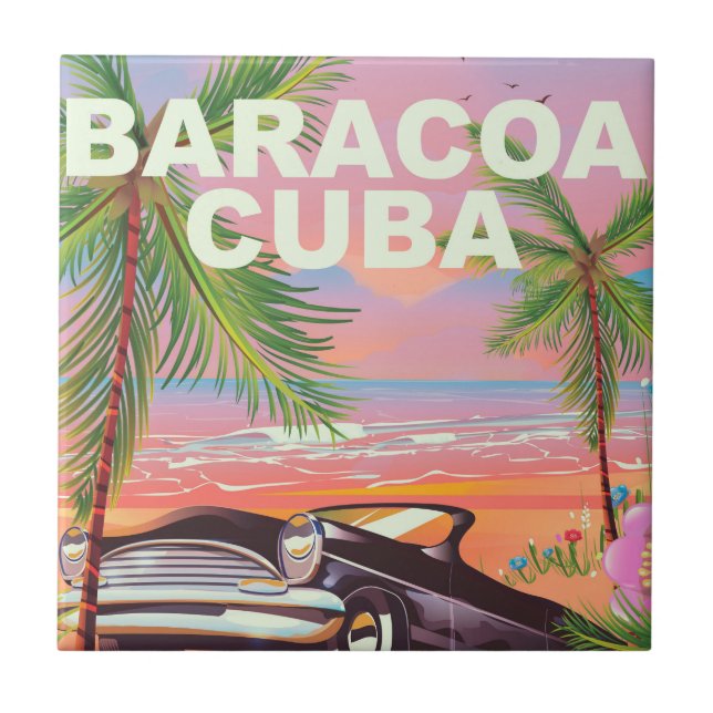 Poster de viagens automático de Baracoa Cuba (Frente)