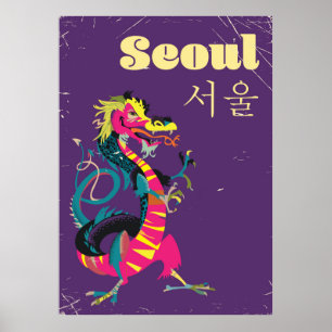 Poster de viagens coreano sul de Seoul