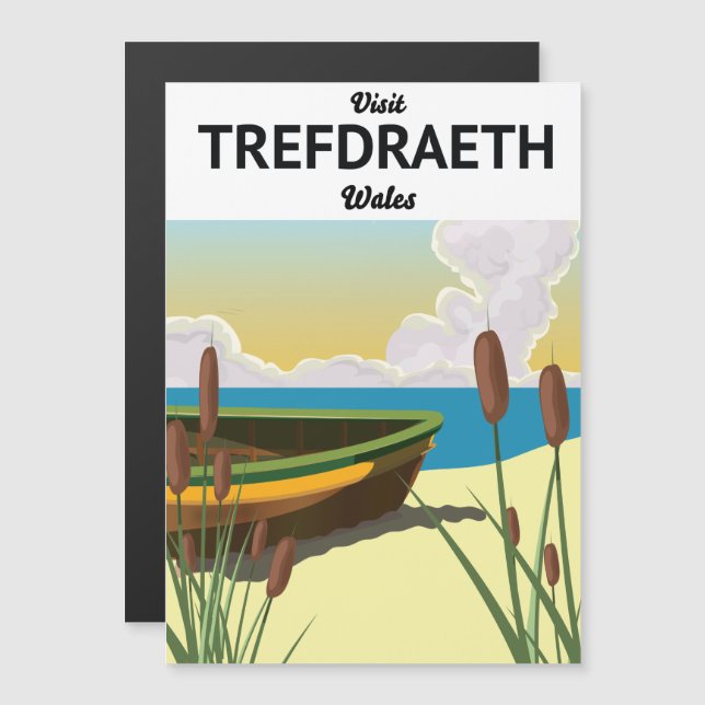 Poster de viagens costeiro de Trefdraeth (Frente/Verso)