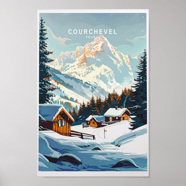 Poster de viagens Courchevel França Courchevel Via (Frente)