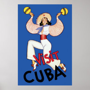 Poster de viagens cubano do vintage de Cuba da