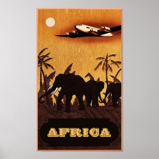 Poster de viagens da África (Frente)