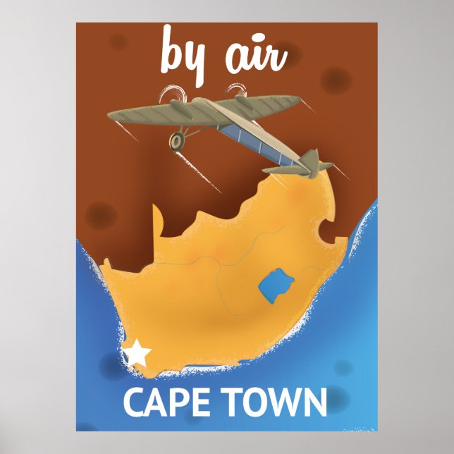 Poster de viagens da África do Sul da Cidade do Ca (Frente)