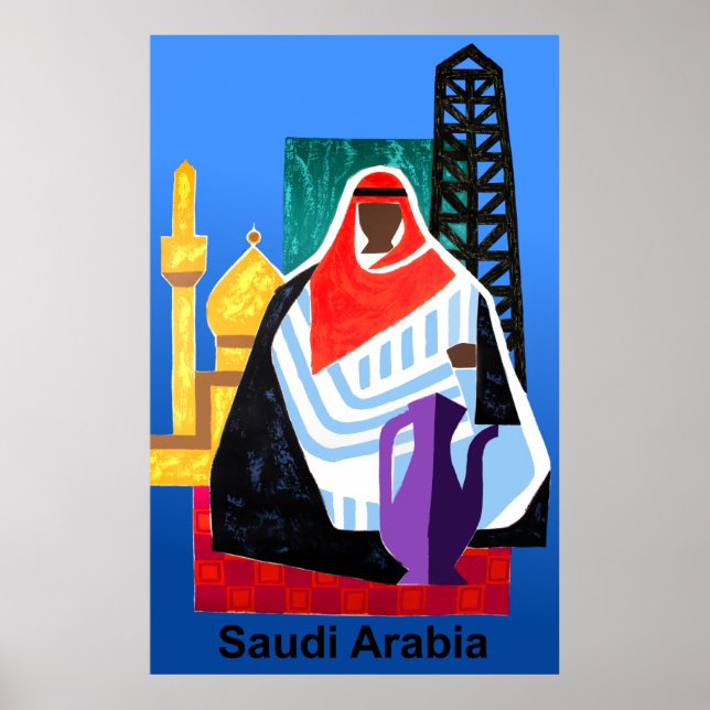 Poster de viagens da Arábia Saudita (Frente)