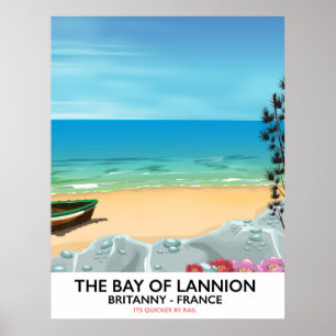 poster de viagens da Baía de Lannion França