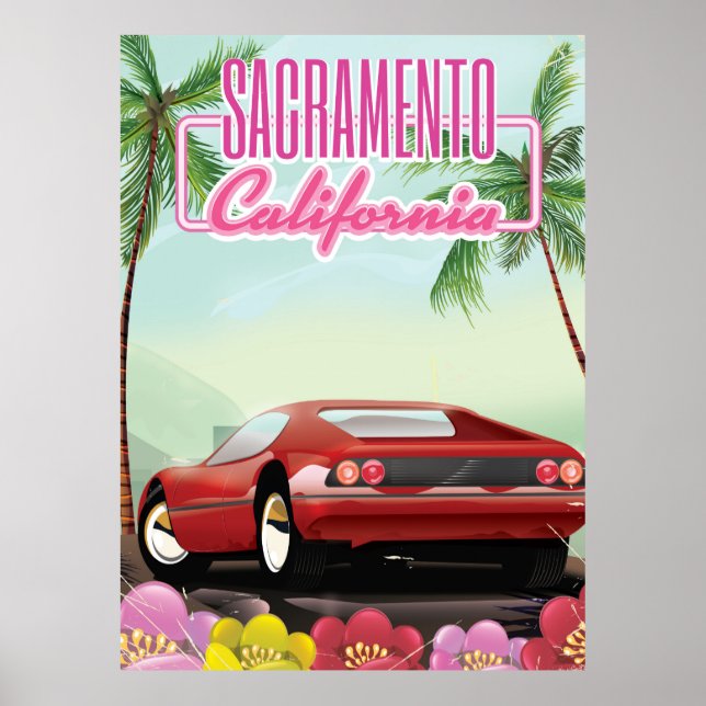 Poster de viagens da Califórnia em Sacramento (Frente)