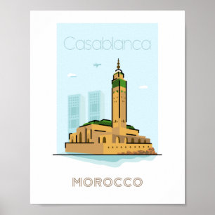 Poster de viagens da cidade de Casablanca - viagem