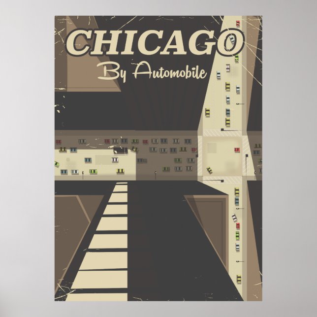 Poster de viagens da cidade de Chicago (Frente)
