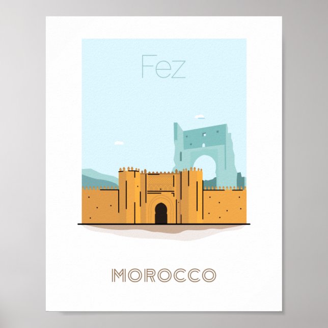 Poster de viagens da cidade de Fez - poster de via (Frente)