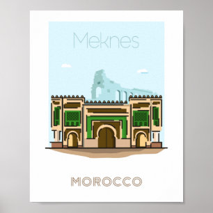 Poster de viagens da cidade de Meknes - poster de 