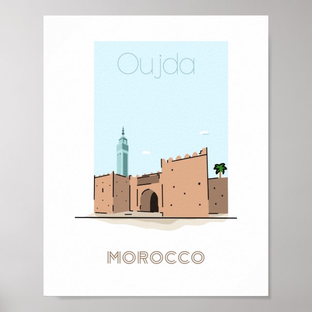 Poster de viagens da cidade de Oujda - poster de v (Frente)